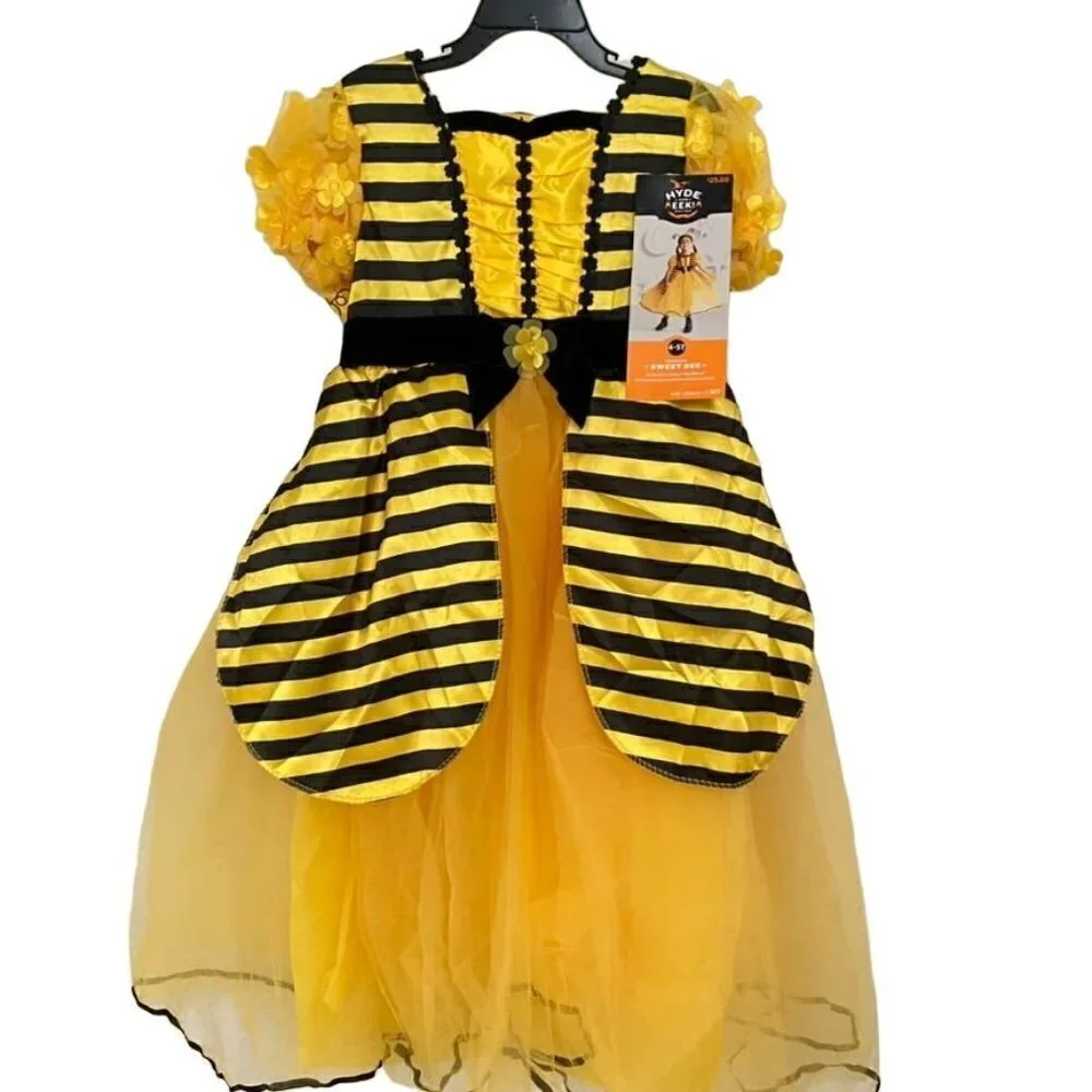 Target Toddler Bumblebee Halloween Costume Dress Headpiece 4-5T - Hyde & EEK! - Picture 2 of 8